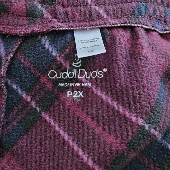 Cuddl Duds Fleecewear Stretch Petite Jogger Pants Plaid - Purple -2XP - EUC - Picture 4 of 8